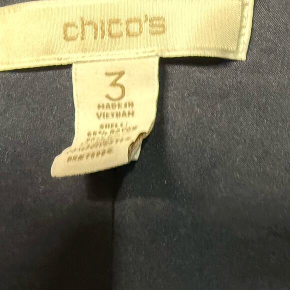 Chicos Navy Stretch So Slimming Office Blazer And Pants Coord Set Size XL Comfy - Picture 6 of 7